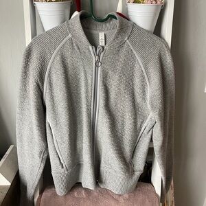 Lululemon On Repeat Bomber Jacket - Light Grey - Size 6